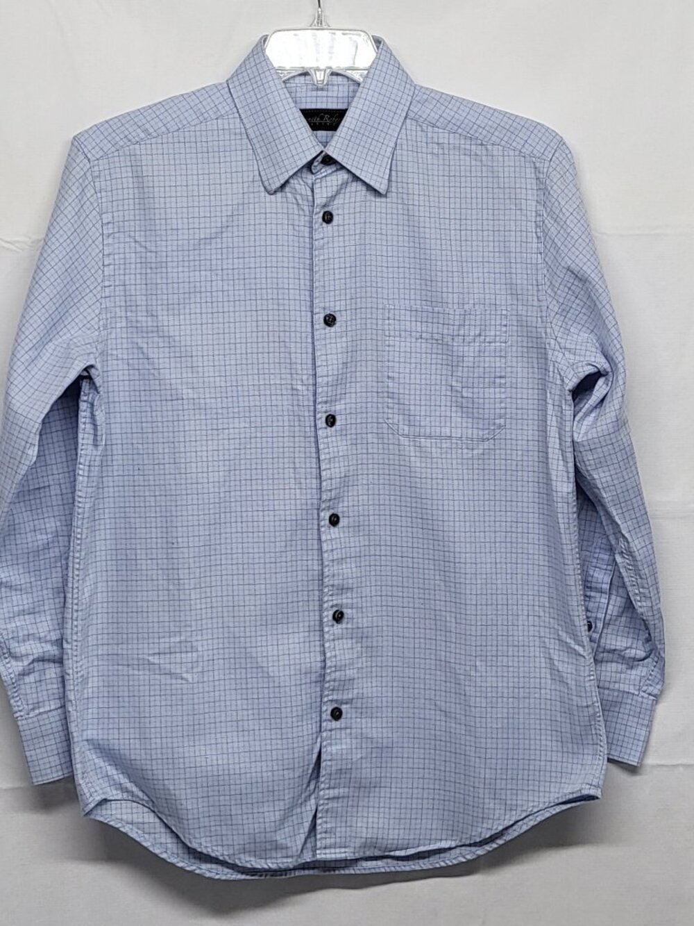 Kenneth Roberts Platinum Mens Shirt Button Up Size Medium Long Sleeve Twill Blue